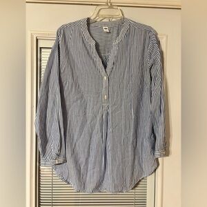 Old Navy Blue and White Striped Shirt